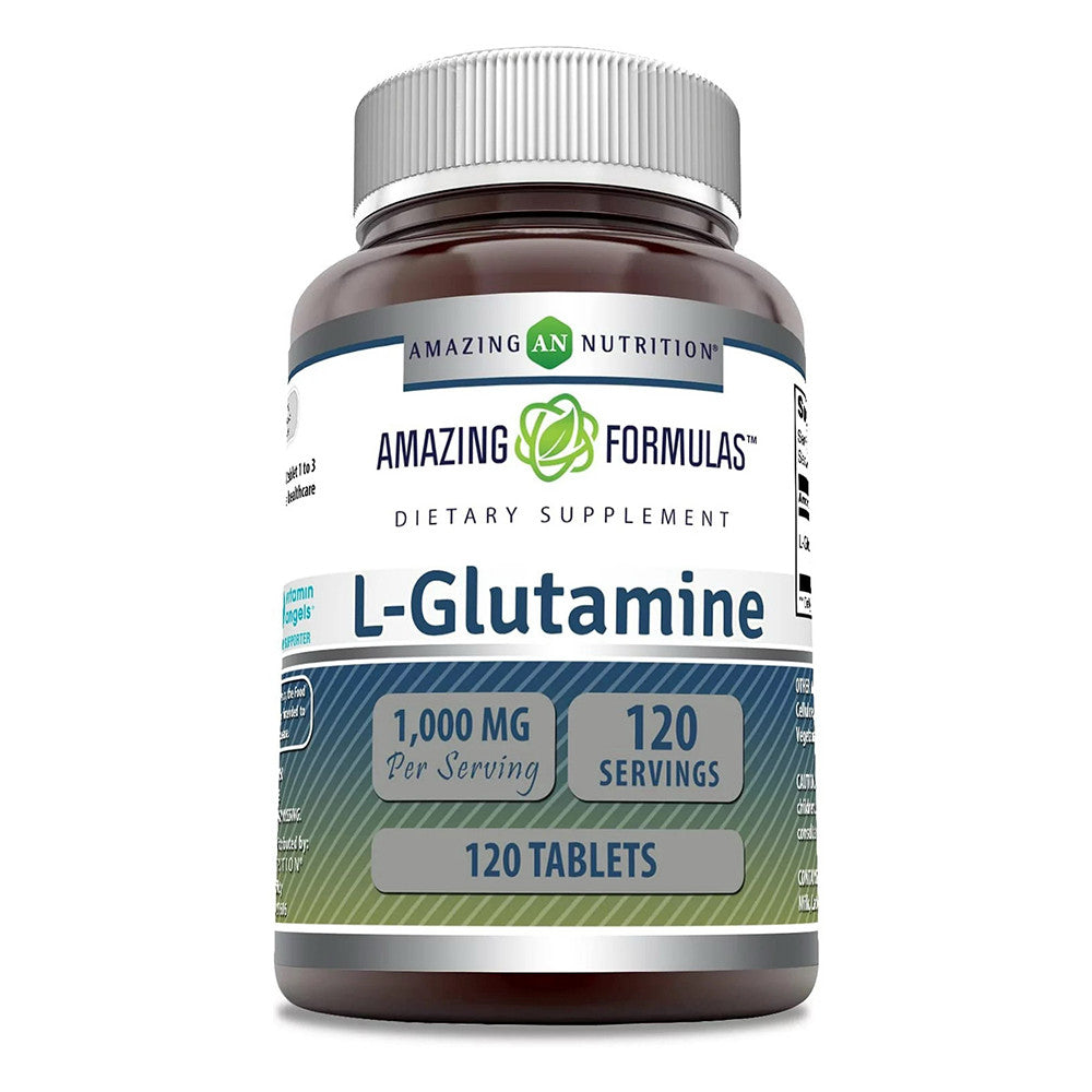 Amazing Nutrition Formulas L Glutamine 1000mg Supplement Tablets, 120 Ea